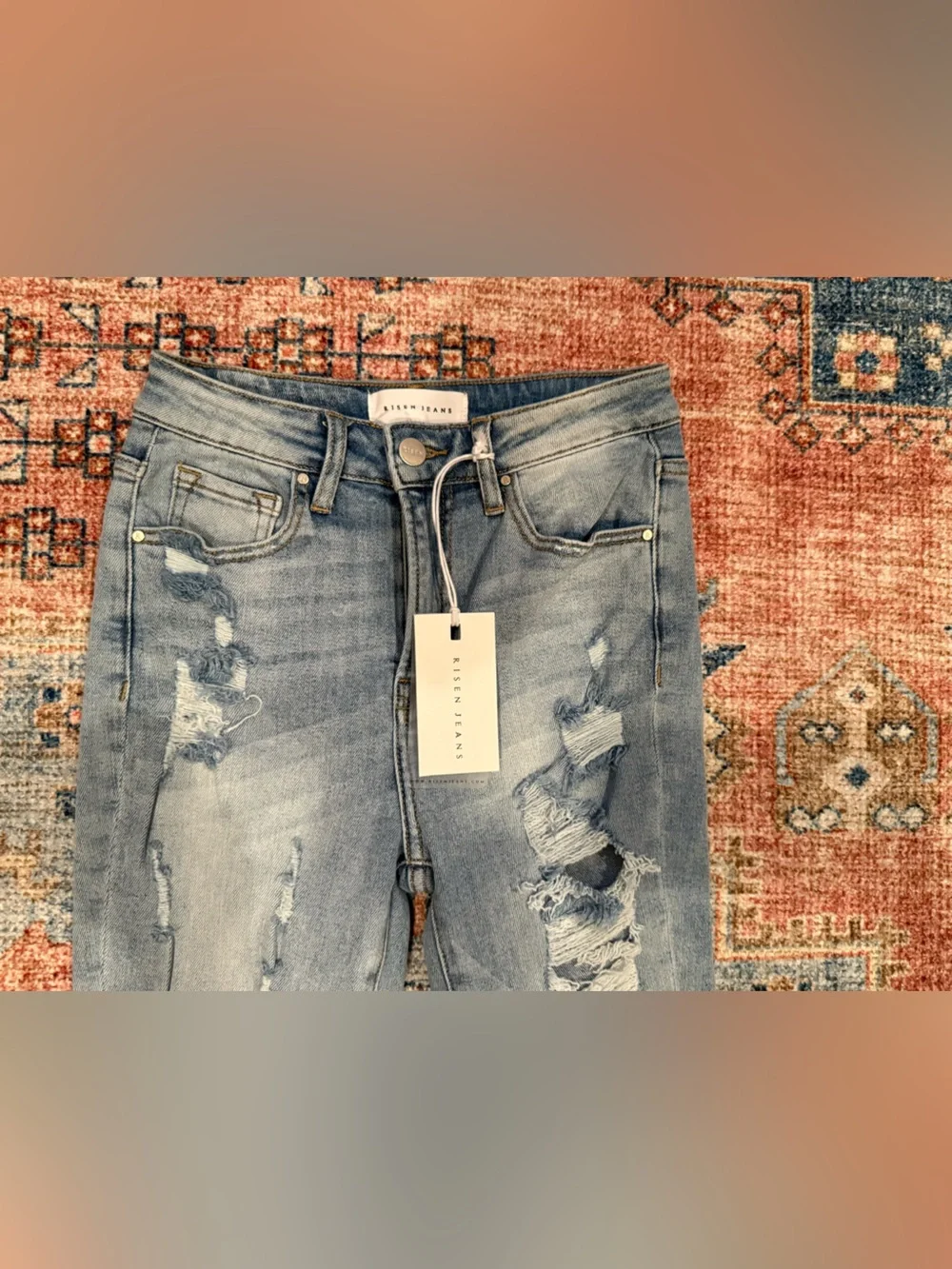 Distressed Light Blue Women's Flared Jeans